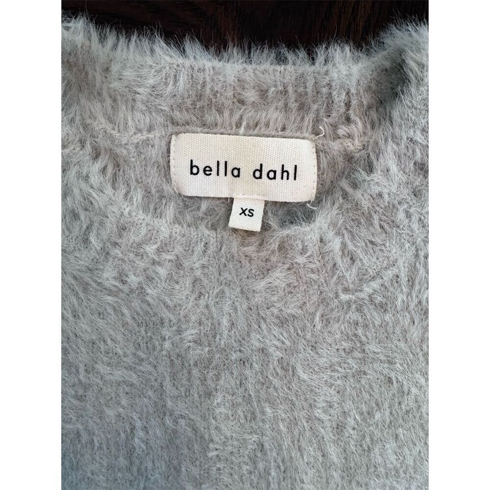 Bella Dahl Women's XS Fuzzy Short Sleeve Sweater gray to white ombré - Picture 2 of 7